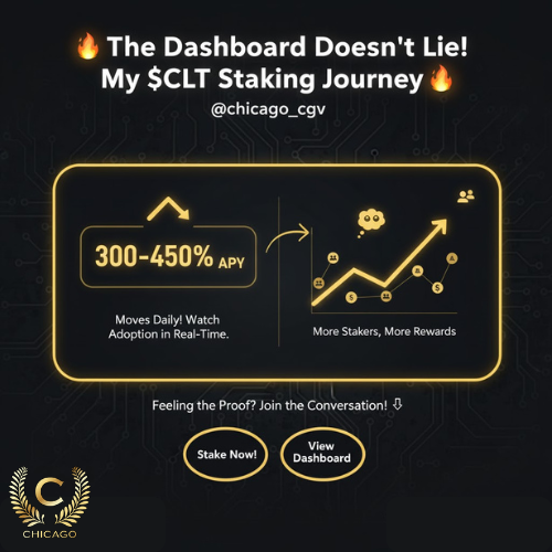 Aduragbemi_24's tweet photo. The Dashboard Doesn't Lie!

🔥My $CLT Staking Journey. 🔥

Just a few days in, and the confidence is real! It's remarkable to see how @chicago_cgv 's APY fluctuates daily – you can literally watch the adoption happen in real-time right on the dashboard.

This isn't just staking; it's a front-row seat to growth!
Feeling that early proof of results? If you're staking $CLT, 

What's been your favorite moment so far? If not, what are you waiting for? 

Dive in and see the magic for yourself! 👇

🔗https://t.co/Ne2nPIpEdN
#CLTcohort3apexdrillerD5