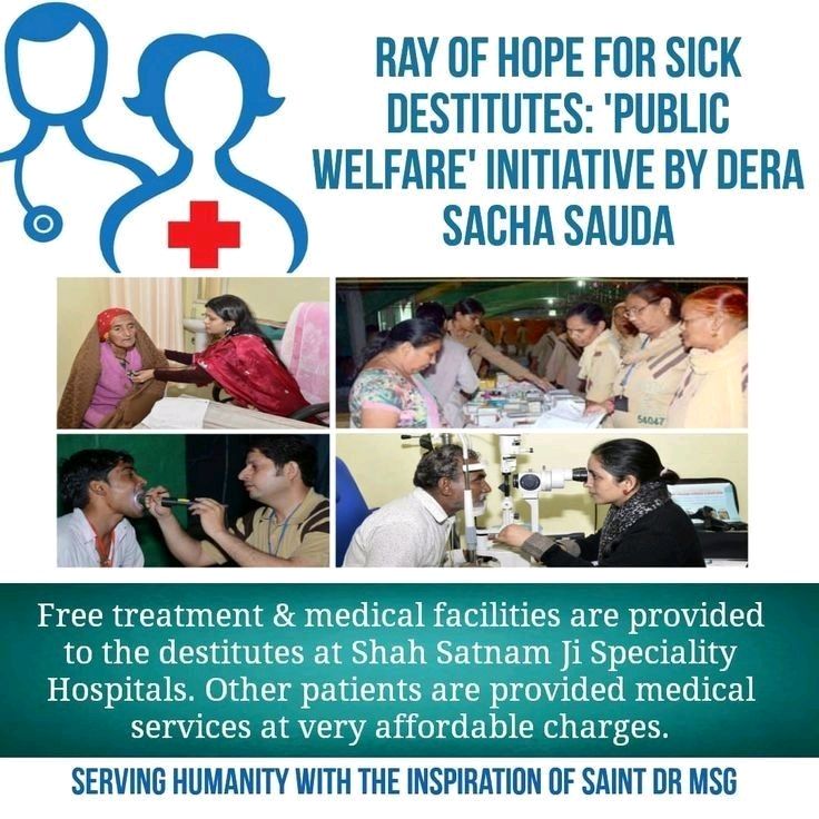 soniasainiinsan's tweet image. Following the teachings of Saint  Gurmeet Ram Rahim  Ji , A free medical camp is conducted at Dera Sacha Sauda every month, where super specialist doctors give consultation and check-up completely free of cost.
#FreeMedicalHelp