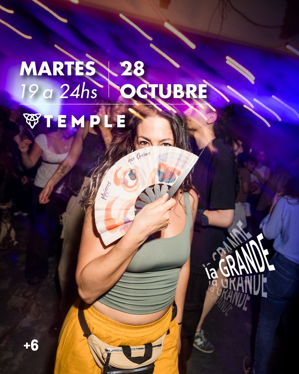 Renovamos la energía de toda la semana en el #MartesdeLaGrande🔥 
🎶 Vení a vivirlo

➡️ Mañana 👉 28.10
Santos Dumont 4040 - Chacarita -
🕗 19 a 24 hs (se puede ingresar en cualquier momento).
Tickets en bit.ly/MartesdeLaGran…