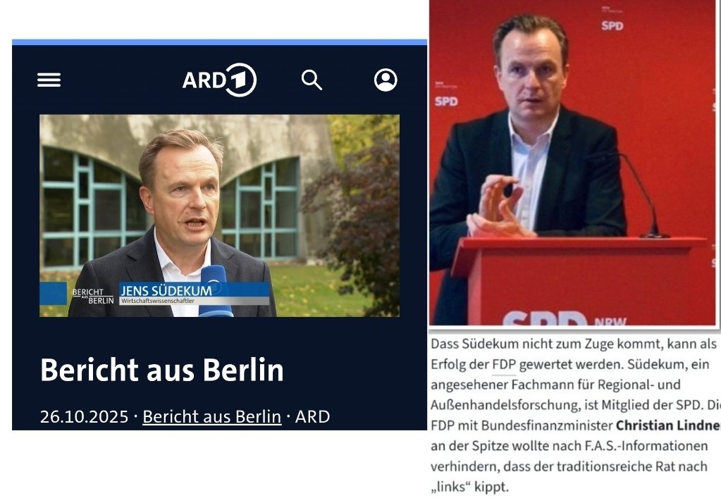 OERRBlog's tweet photo. Der in der ARD Sendung Bericht aus Berlin interviewte Wirtschaftswissenschaftler ist bei der SPD. #OerrBlog https://t.co/EnTDSshl4Z