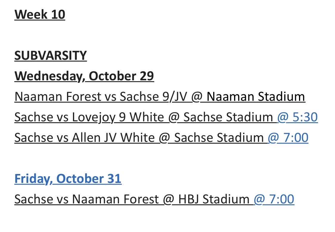 Sub Varsity Updates: