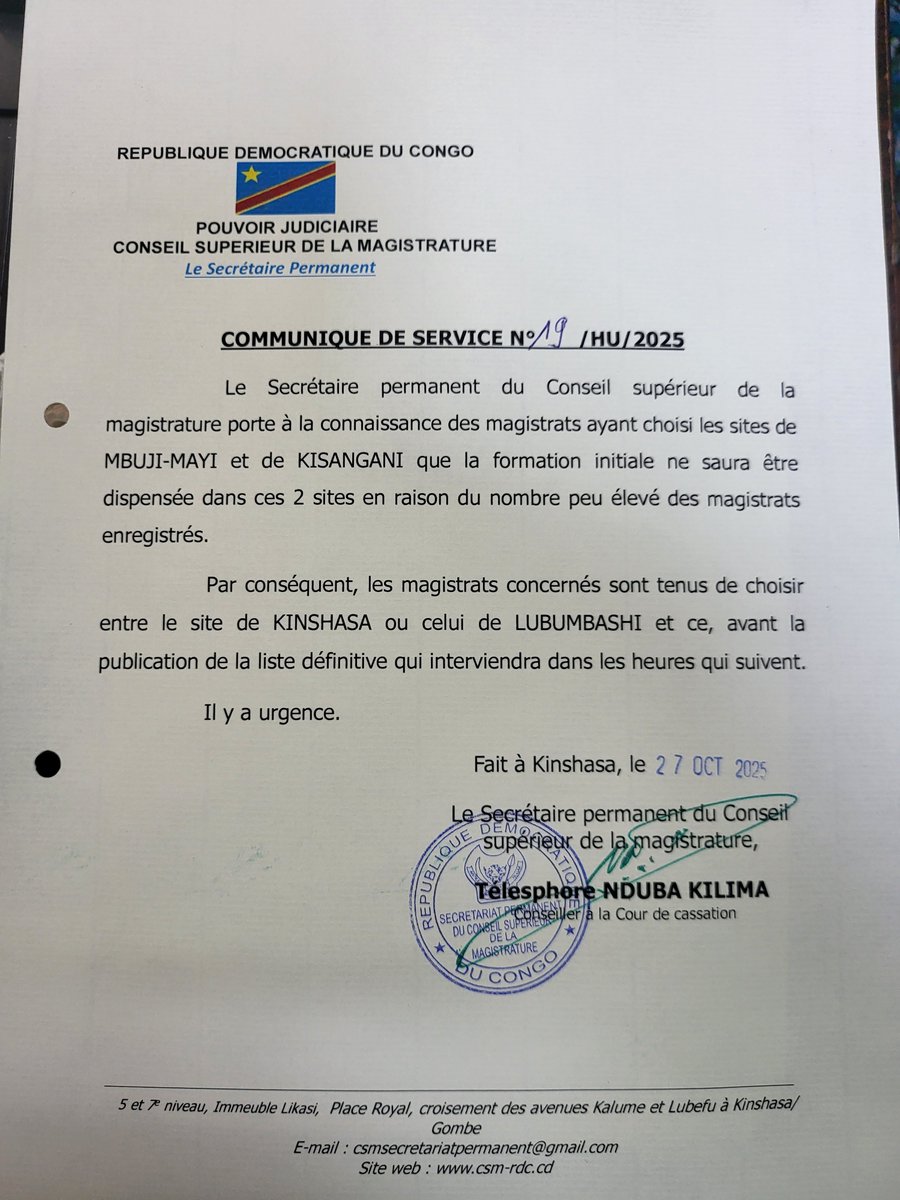 Conseil Supérieur de la Magistrature -RDC (@csmcsmrdc2022) on Twitter photo 