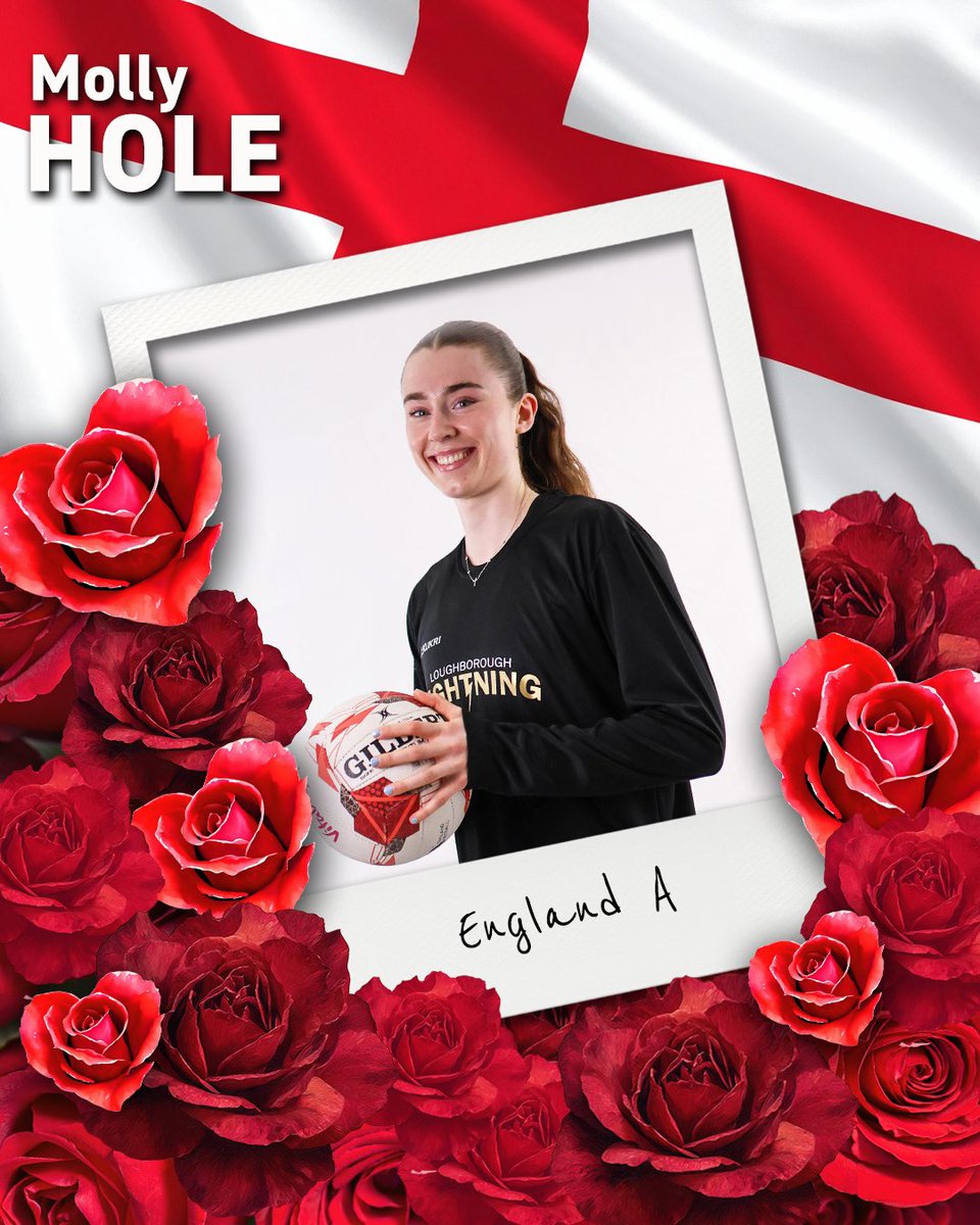 LboroLightning's tweet image. Congratulations Molly!🌹🏴󠁧󠁢󠁥󠁮󠁧󠁿

#englandinternational #netball #englandnetball #englandroses🌹