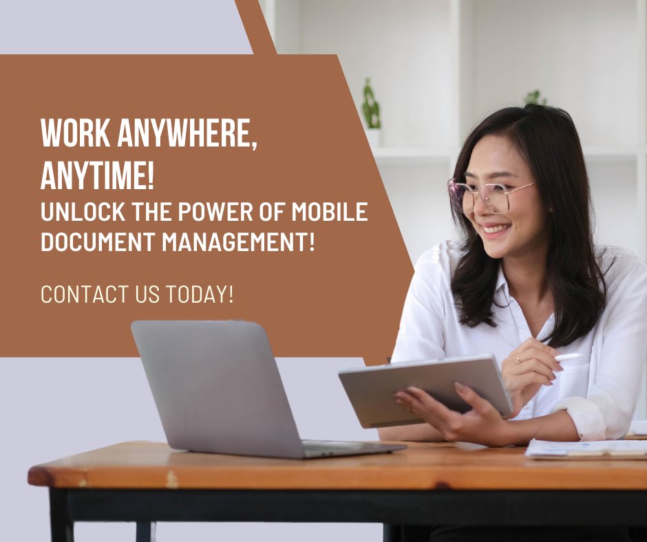 Docutrend's tweet image. Don’t let paperwork slow you down. Access files anytime, anywhere with our mobile-friendly document management. Boost productivity, empower remote teams &amp;amp; improve client response. 

#AnywhereAccess #IncreasedProductivity