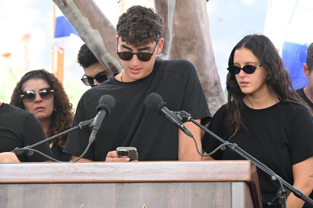Ophir Engel, who was kidnapped with Yossi Sharabi, speaking at his funeral:

“What you were for me in my hardest days—days when I felt caught between life and death.

“At the last moment I saw you, when they separated us in Gaza, you were still alive.
In the two months we were
