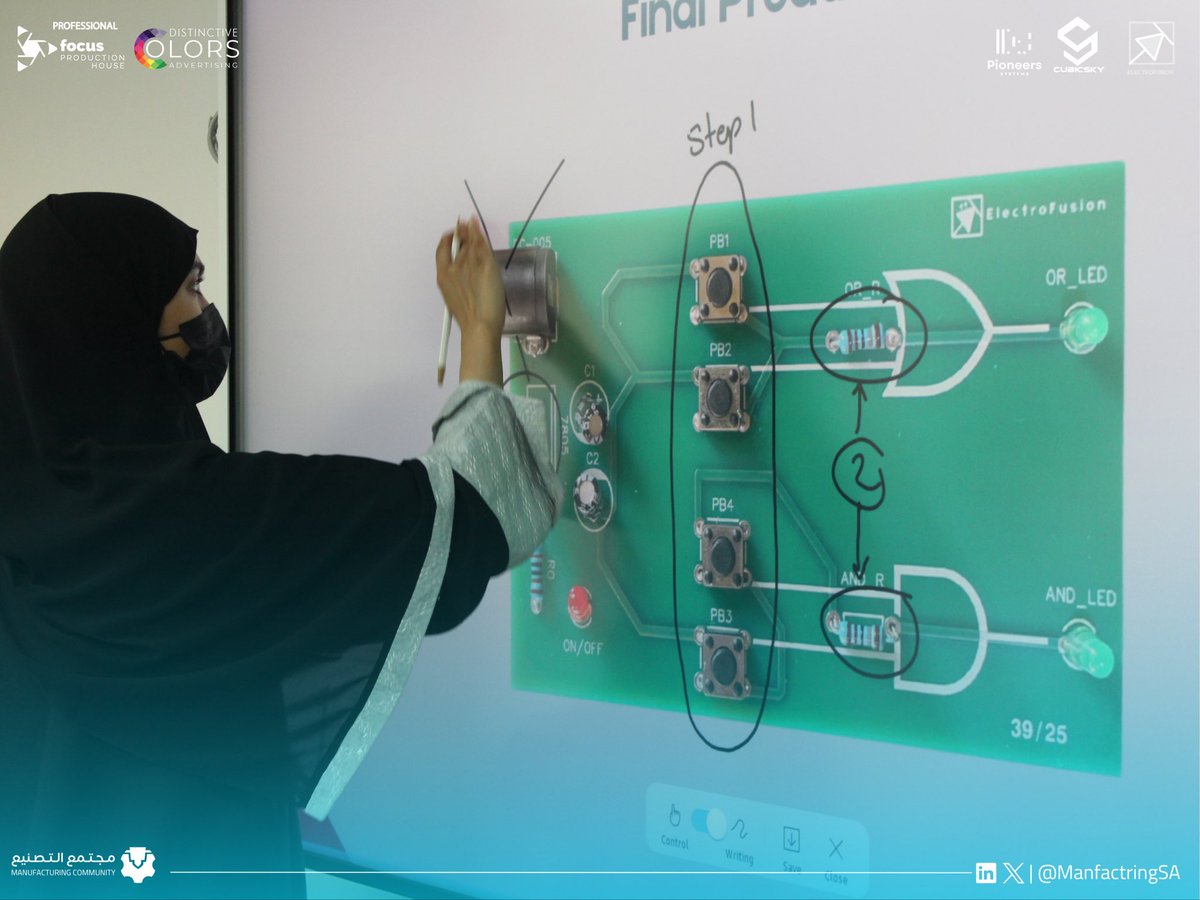ManfactringSA's tweet photo. في اليوم الثالث والأخير من معسكر مقدمة في تصميم الـPCB، عاش المشاركون تجربة اللحام الإلكتروني (Soldering) وأنهوا رحلتهم العملية بلمستهم الخاصة على اللوحات 💥

#قبل_التيار | #مجتمع_التصنيع https://t.co/i87J5mepMH