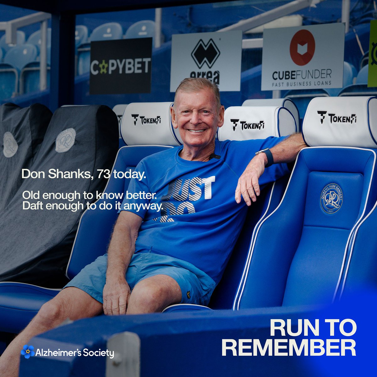 It's my birthday today 🎉 Most people would be putting their feet up at 73… I’m lacing up my running trainers instead! 🏃 It’s all for a great cause — raising funds for Alzheimer’s Society 💙 There really would be no better birthday present than a donation to my JustGiving page