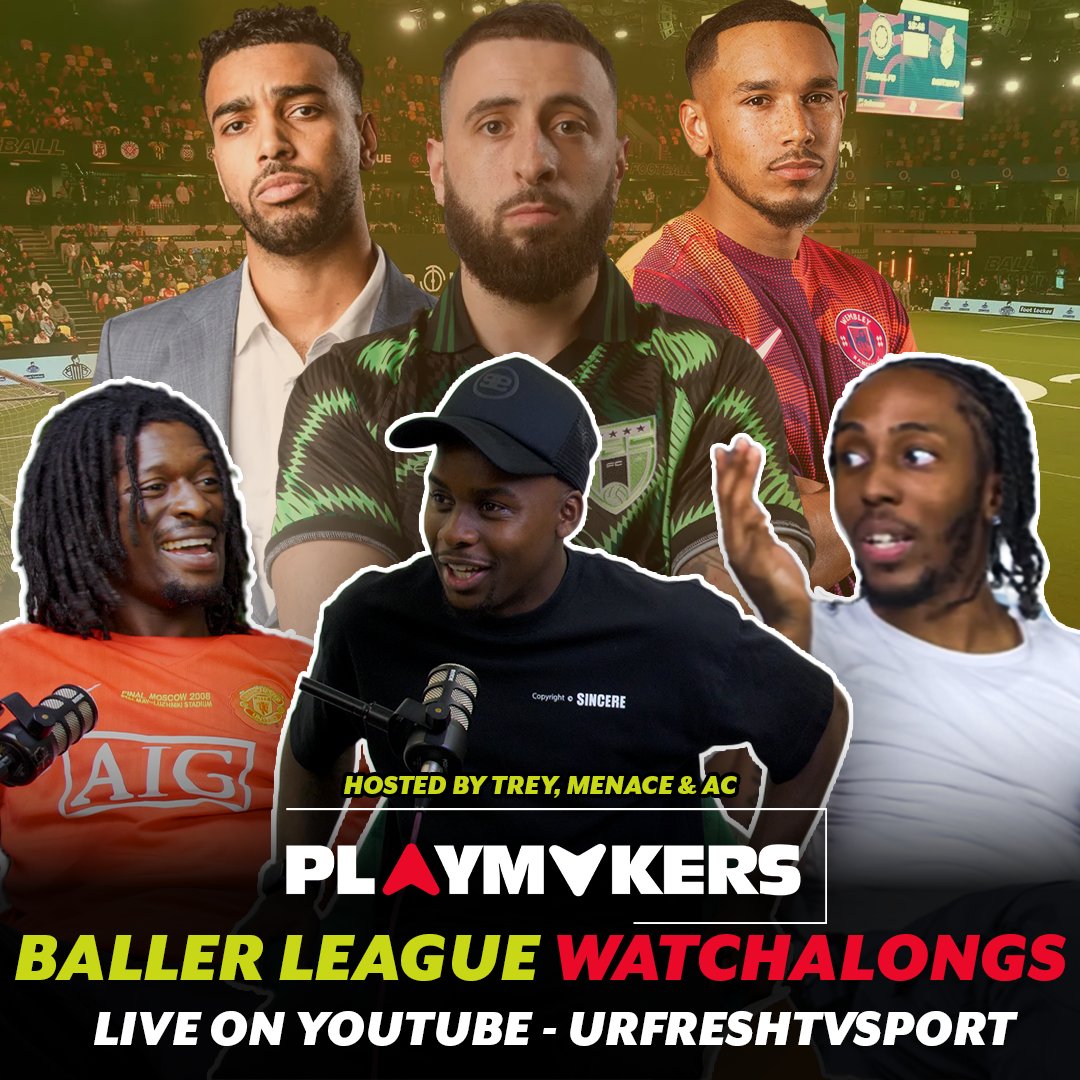 Baller League Watchalongs are back again for season 2 and this time NO ONE IS SAFE

Hosted by @Menaceknowsball, <a href="/AndreCoker7/">AC.</a> &amp; <a href="/TreyMasikini10/">Speak Less</a> we've got you covered for 12 weeks. Make sure to pass through for vibes and carnage 😂😂

Stream starts at 17:30 on YouTube, link in bio