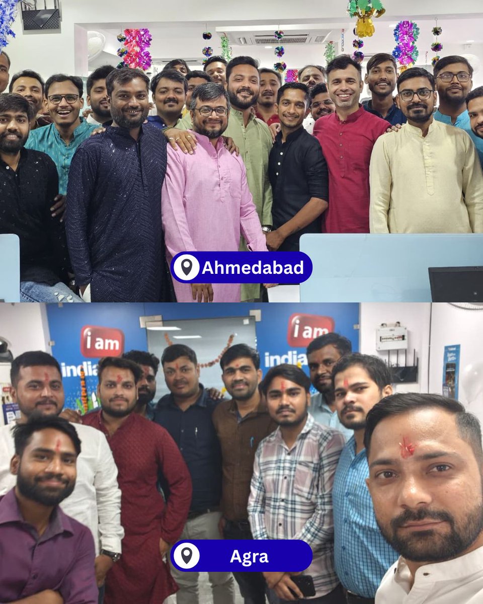 IndiaMART's tweet image. Same festive spirit, different pin codes!📍
Here’s a peek into our Diwali celebrations across the nation! #indiamartians

#IndiaMART #celebration #festive #topical #diwali #festiveweek #trend #trending #diwalicelebrations