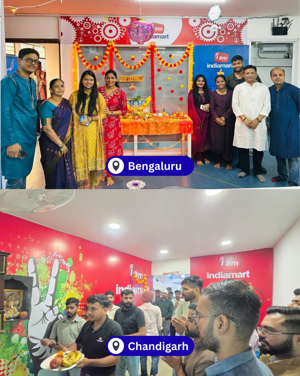 IndiaMART's tweet image. Same festive spirit, different pin codes!📍
Here’s a peek into our Diwali celebrations across the nation! #indiamartians

#IndiaMART #celebration #festive #topical #diwali #festiveweek #trend #trending #diwalicelebrations