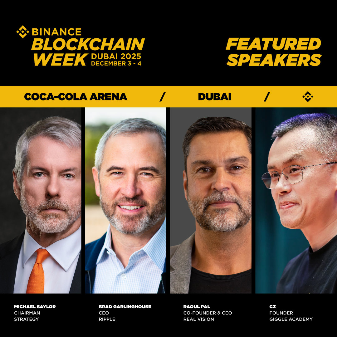 🚨 BREAKING NEWS 🚨 🇦🇪 Brad Garlinghouse, CEO of Ripple, will share the  stage with Michael Saylor, Raoul Pal, and CZ at Binance Blockchain Week  2025 in Dubai. The man who led $