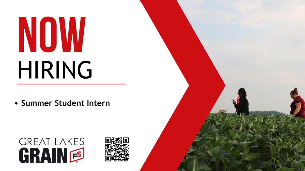 🚨 Deadline Coming Soon! 🚨
We’re hiring a Summer Student Intern at Great Lakes Grain! 🌾
Gain hands-on experience and kickstart your career in agriculture.
⏰Apply by Nov 1
Visit our career page on our website. Apply Now!
#AgCareers #NowHiring #GLG