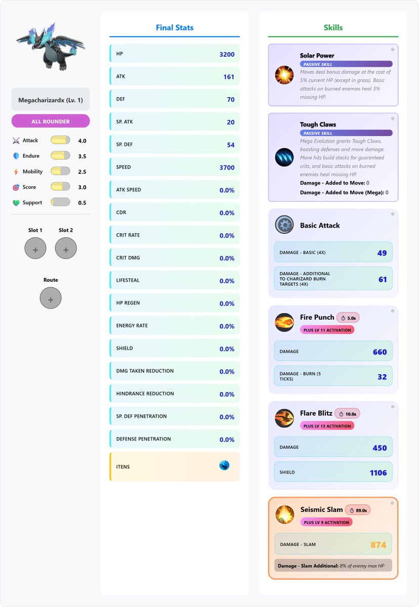 Shadtrader32's tweet image. *UPDATE CALCULADORA DE STATS*
- Adicionado Mega Charizard X