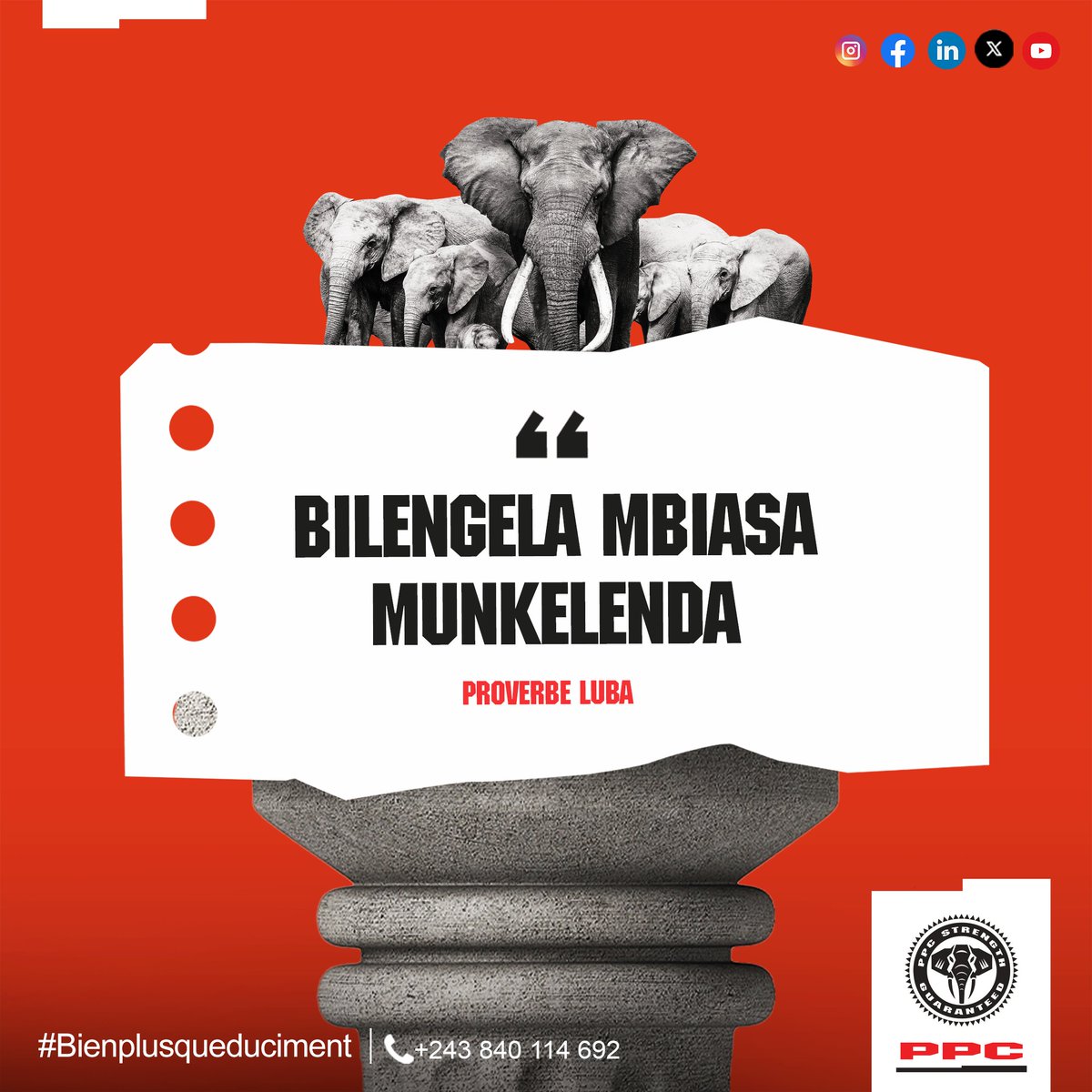 𝘽𝙞𝙡𝙚𝙣𝙜𝙚𝙡𝙖 𝙢𝙗𝙞𝙖𝙨𝙖 𝙢𝙪𝙣𝙠𝙚𝙡𝙚𝙣𝙙𝙖, proverbe Luba
Le meilleur se trouve dans les épines

Les plus grands succès se cachent souvent derrière les défis les plus exigeants. Persévérer et oser aller au-delà des obstacles, c’est ainsi que l’excellence se construit.