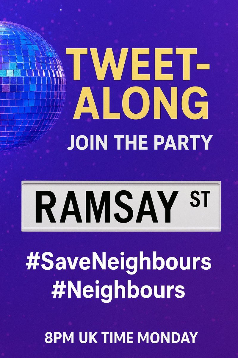 ⭐️✨For attention of <a href="/neighbours/">Neighbours</a> fans, 7hr warning for #Tweetalong at 8pm GMT #Monday. Let’s do it for <a href="/SamNathan4/">Sam Nathan</a> who’s been locked out for 3wks, let’s do it to get #SaveNeighbours trending, let’s do it to make those #broadcasters finally take notice &amp; save our show again!⭐️✨