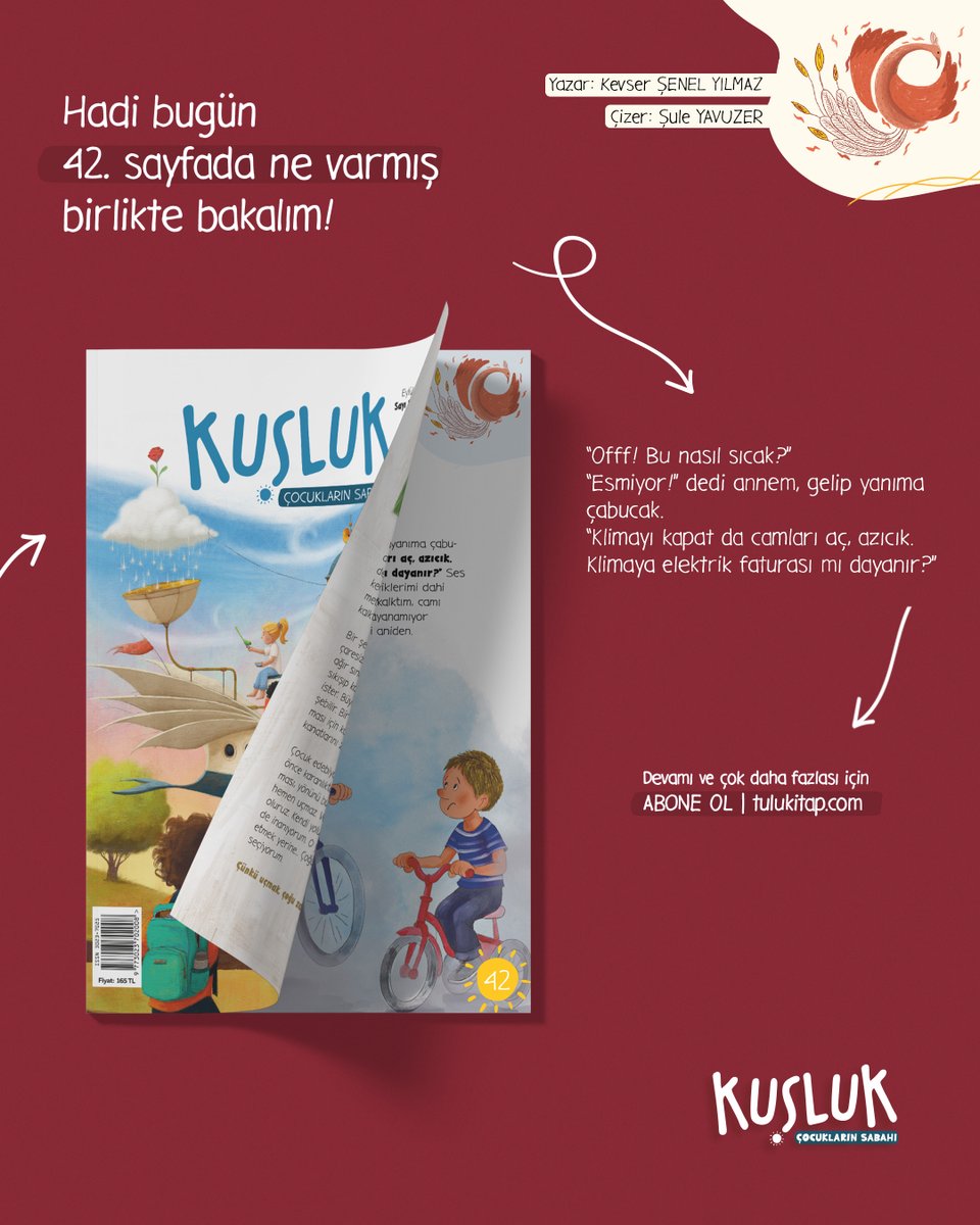 GÜNÜN SAYFASI 📚

Hadi bugün 42. sayfada ne varmış birlikte bakalım!

Yoksa siz hala hayallerinizi süsleyecek nitelikli içerikler, renkli resimler ve değerlerle dolu dergimize abone olmadınız mı?

🌐 Abone Ol | tulukitap.com

#kuslukdergi
#nelerokusa