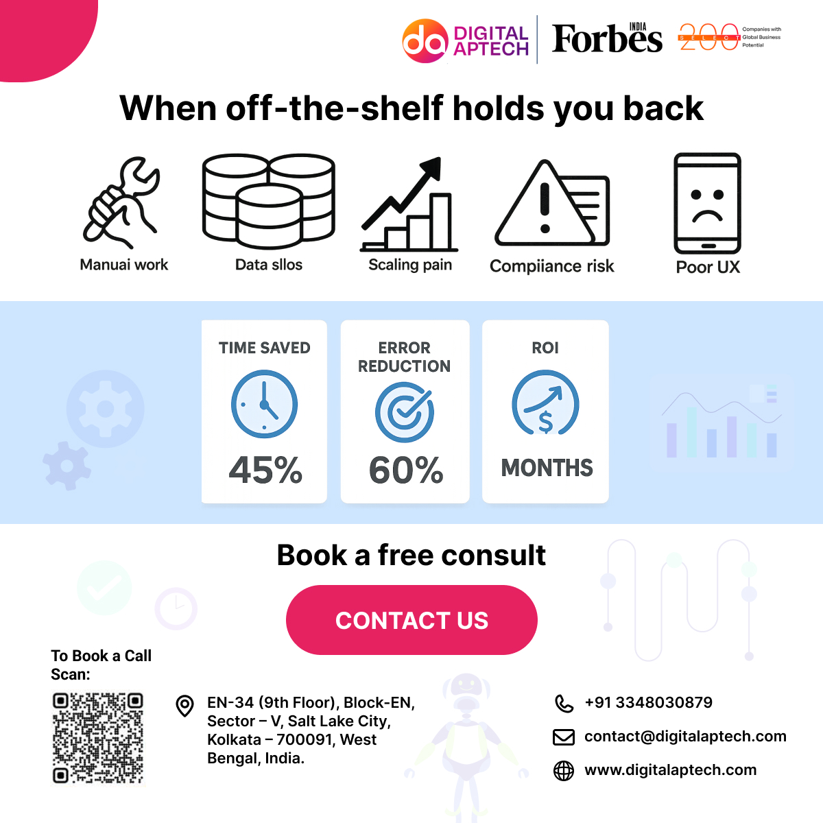 DigitalApTech's tweet image. Tired of disconnected systems? Digital Aptech custom software breaks data silos, cuts risks and boosts ROI. Build smarter—book your free consultation now!
#DigitalAptech #CustomSoftware #SmartSolutions #TechInnovation #DataIntegration #EfficiencyBoost #ROIImprovement #FutureReady
