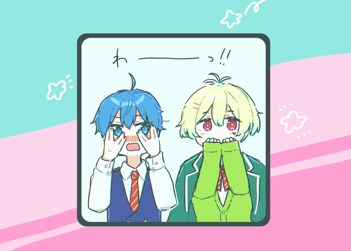 NaCl_5844's tweet image. ミツフルってやっぱ(？)そういうシーンありそうだしカメラの外で弟分たちが騒いでそうだなの絵