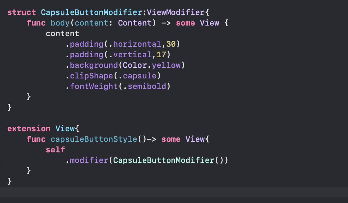 SahayakSharma's tweet photo. Explored custom view modifiers and view extensions today.

Had a thought about when not to use a view modifier and a view extension instead and the only difference I could find out was that view modifiers support state management.

Am I missing anything ?

#SwiftUI https://t.co/Ka4OlvZgYl