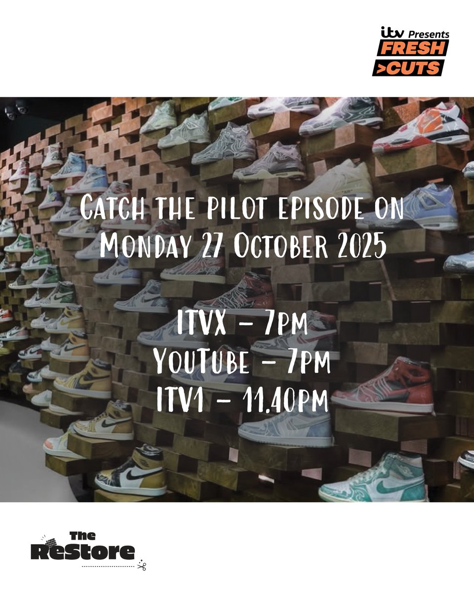 Meet our ReStore Team: The Designer Liz Sanya, The Artist Brandon Walker and Sneaker Scientist Laarif Ali.

Catch them in our brand new show The ReStore,  tonight on ITVX and YouTube at 7pm and ITV1 at 11.40pm. 

#TheReStore #renaissancestudios #ITVFreshCuts #BlackHistoryMonth