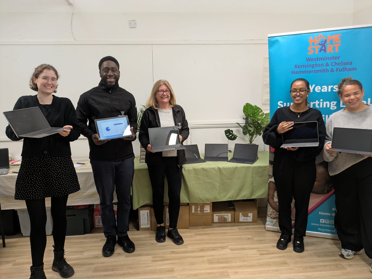 A huge thank you to <a href="/WillmottDixon/">Willmott Dixon</a> for their generous donation of 10 laptops for our families! 💻💛

It was so lovely meeting Peter and Joan when they visited our office last week - your support means the world to us. 🙏

#homestart #familysupport