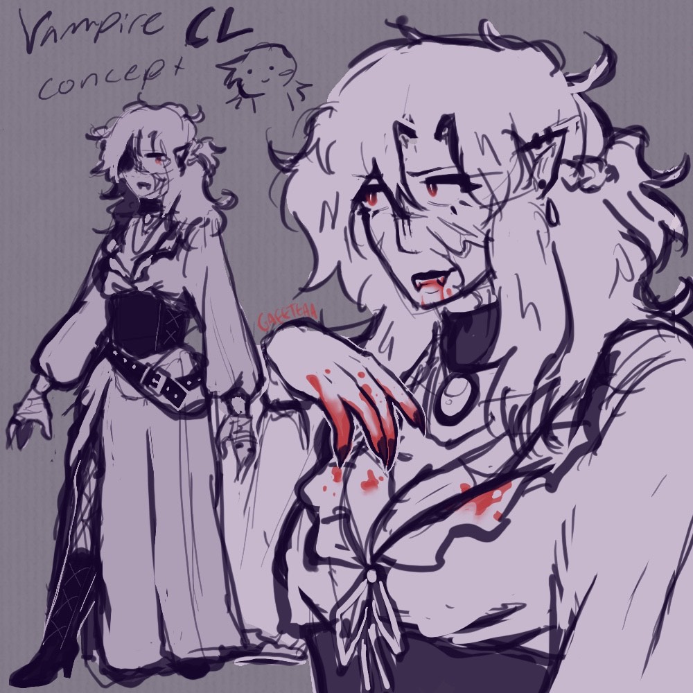 GaeeTeaa's tweet image. Vampire au CL concept!! :D
#arttwt #artmoots #ocsart #doodle #artist #art
