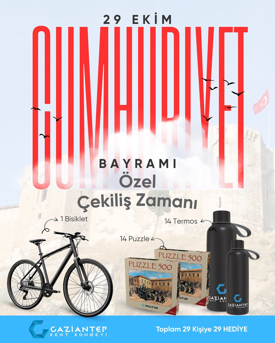 Çekiliş Vakti 🎁
Cumhuriyetimizin 102. yıldönümünde 29 takipçimize hediyeler veriyoruz. Çekilişe katılmak için ➡️@gaziantepkentkonseyi instagram hesabımıza bekliyoruz

 instagram.com/p/DQUbPDUCHFl/…
