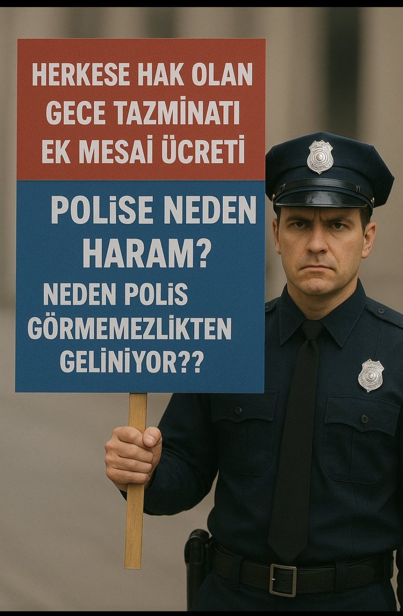 Emniyet personeli görev aşkıyla çalışıyor ama “çalışarak yoksullaşıyor.”
Haftalık 40 saatin üzeri ek mesai sayılmalı, karşılığı ödenmelidir.

#PoliseÇözüm