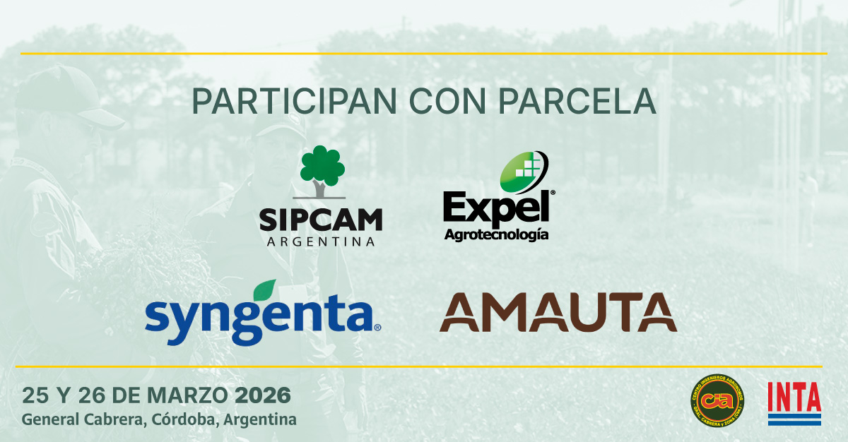 📅25 y 26 de Marzo de 2026
📌General Cabrera, Córdoba, Argentina

Parcelas comerciales contratadas, gracias a las empresas que nos acompañan.
<a href="/IntaGralCabrera/">INTA General Cabrera</a> <a href="/CIAgralcabrera/">Centro de Ingenieros Agrónomos</a>