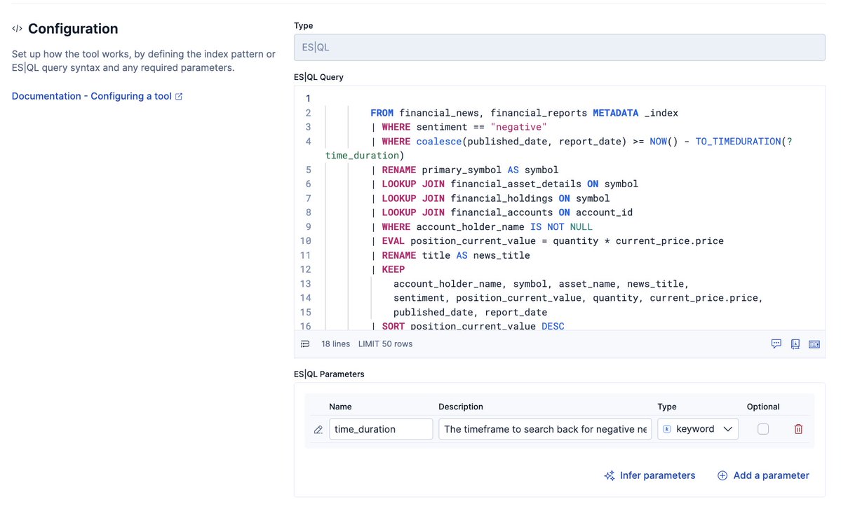 elastic_devs's tweet image. Turn an ES|QL query into a tool your agent can call out automatically with @elastic Agent Builder
