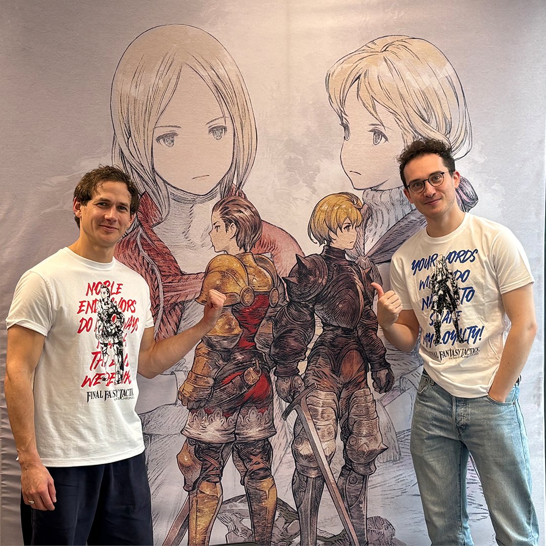 FinalFantasy's tweet photo. We're grateful for your amazing reception to Joe Pitts and Gregg Lowe, who play Ramza Beoulve and Delita Heiral in Final Fantasy Tactics - The Ivalice Chronicles! https://t.co/LObo3sAS9Q