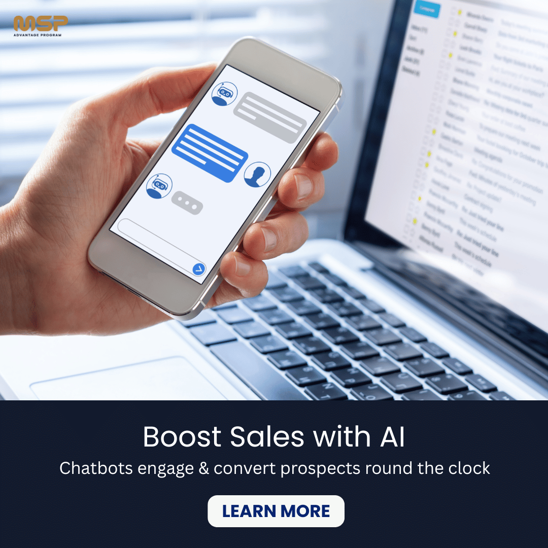 MSPAdvProgram's tweet image. AI assistants and chatbots aren’t optional—they’re sales game-changers. MSPs can use automation to qualify leads, engage 24/7, and scale conversations. Discover how AI turns prospects into customers faster - blog.mspadvantageprogram.com/how-to-use-cha…

#AI #Chatbots #SalesEnablement #MSPs