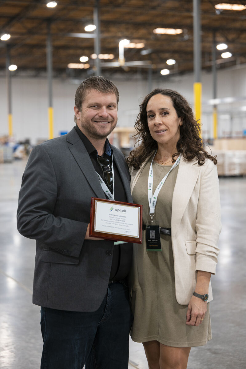 At the Upcell Alliance North America Launch in Reno, advancing collaboration, innovation &amp; US manufacturing. CEO Dr. Phares spoke on non-flammable batteries, and CMO Tyler Bourns received the Upcell Award for supporting North America’s battery ecosystem. upcell.org