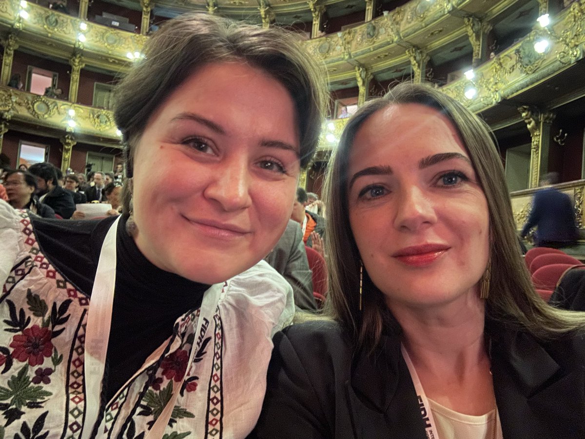 My colleague Sasha Romantsova and I are at the National Theater in Bogota. 

The 42nd Congress of the International Federation for Human Rights will open here in just a few minutes. Human rights defenders from more than 120 countries have come to Colombia. 

The portraits in the