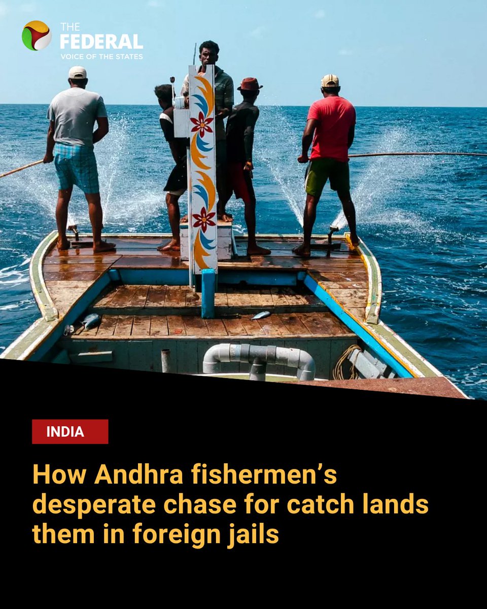 TheFederal_News's tweet photo. Eight Andhra fishermen have been arrested in Bangladesh after drifting across maritime borders, underscoring the growing peril Indian fishermen face amid depleting fish stocks along the coast – B.Koteswara Rao reports.

Read here: https://t.co/udD6LVfTRQ

#Andhra #Bangladesh #Fishing