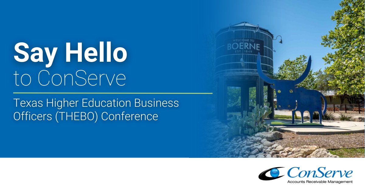 ConServeARM's tweet image. We are proud to be a Sponsor at the THEBO Conference next week, November 2 -5 , in Boerne, TX! Stop by our booth to meet our collection experts and find out how our recovery solutions can benefit your institution. conserve-arm.com/meet-conserve/