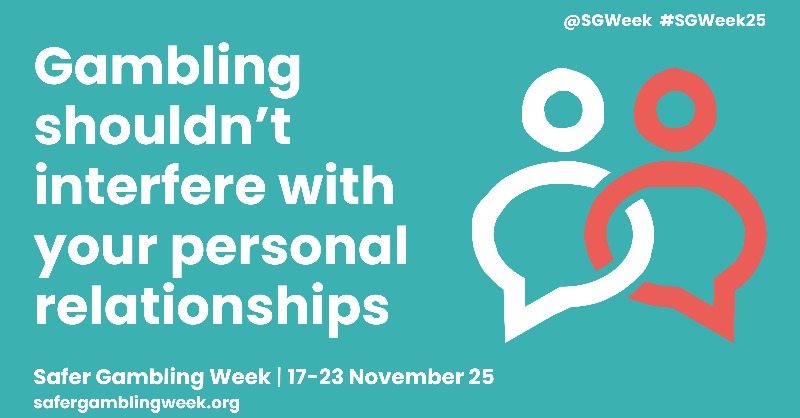 Friends and family are more important than gambling 👪

Don’t let gambling interfere with your personal relationships.

Spend time with your friends and family.

Check out safergamblingweek.org to find out more

<a href="/SGWeek/">Safer Gambling Week</a> #SGWeek25