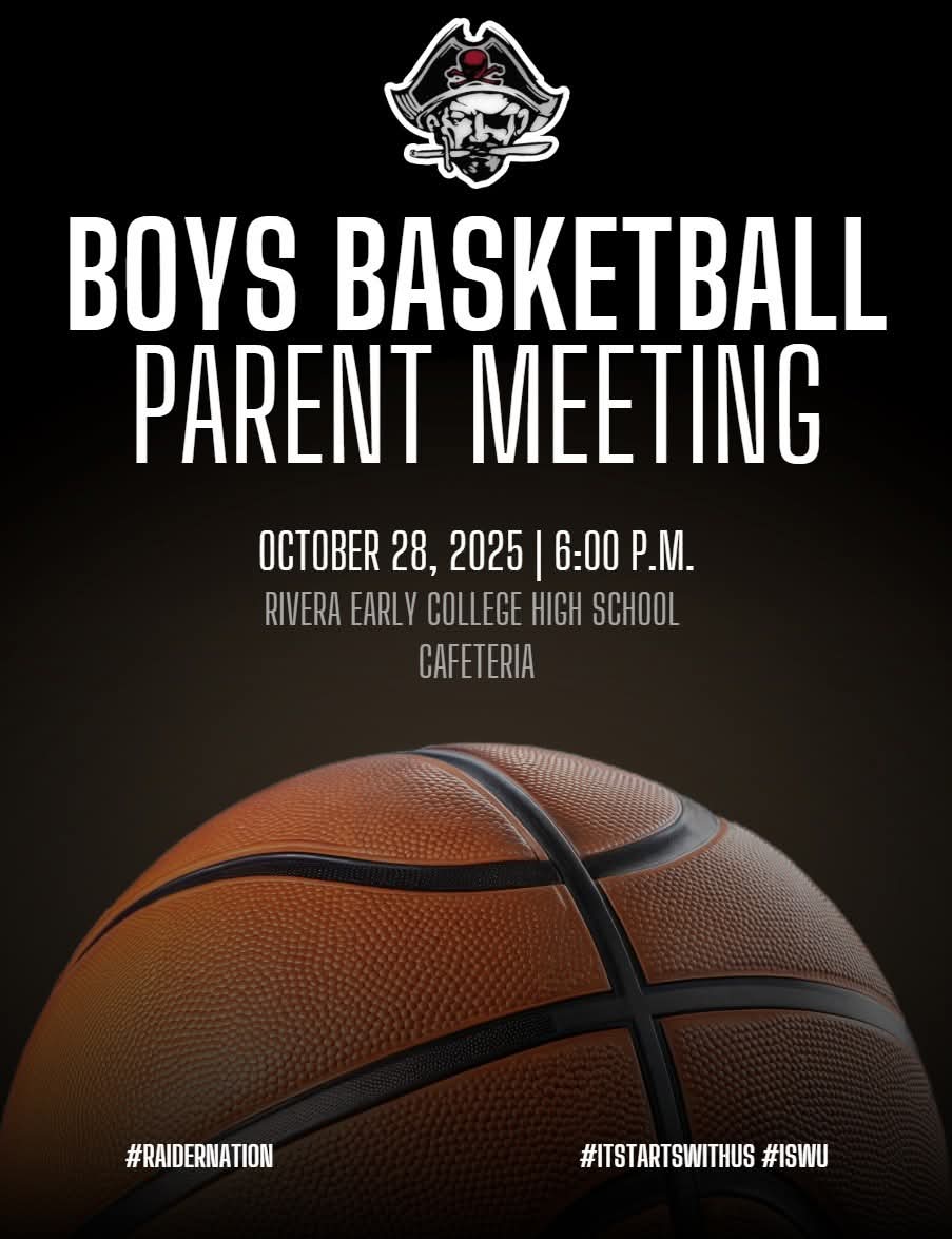 Tomorrow, we invite you to join us for our Beginning-of-the-Year Parent Meeting in the Rivera ECHS cafeteria. The meeting will begin at 6:00 PM and is open to all boys’ basketball parents and players. We look forward to seeing everyone as we kick off an exciting new season!