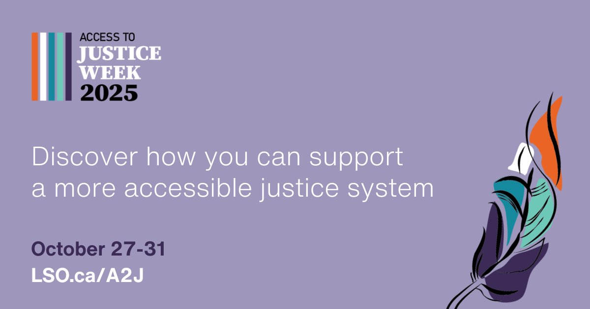 Discover how you can support a more accessible and inclusive justice system at this year’s A2J Week. Session topics include strengthening access to justice through online platforms, supporting neurodivergent clients in the court system, and more. LSO.ca/A2J
