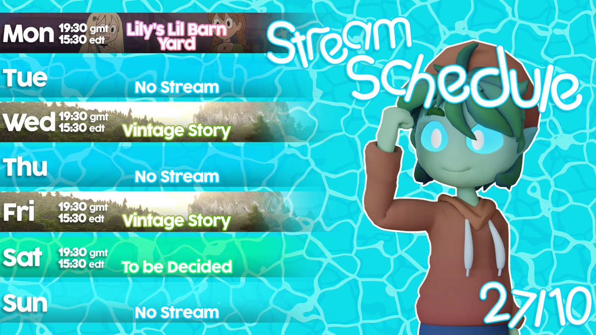 Back to back weekly schedules? Who is this guy??

(Note that tonights stream relies on Lily's Lil Barn Yard getting approved for release tonight)