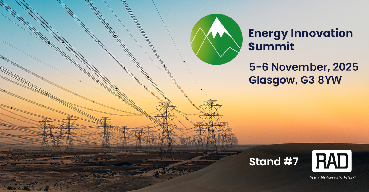 RADdatacomms's tweet image. Come see us in Glasgow! We&apos;re heading for the Energy Innovation Summit of 2025, to show how RAD&apos;s smart grid solutions help deliver clean power. Come see us at stand #7!