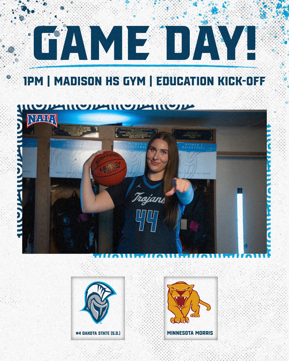 dakotastate_wbb's tweet image. GAME DAY IS HERE🔥
It’s a WHITE OUT at the Madison HS Gym. Come cheer on your #4 Trojans as they take on Minnesota Morris! 💪⚔️

📍 Madison HS Gym
🕐 1 PM | 🎓 Education Kick-Off
🎟️ Free Admission!

#GoTrojans #FastFreeFun