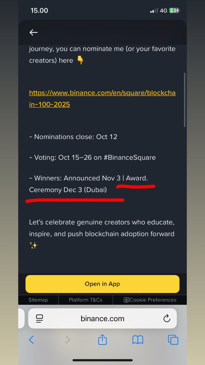 🚨🔥 WHY $KAS NEEDS TO WIN 🔥🚨

Are you GUYS aware of this date?

🎯 December 3rd, 2025 in Dubai Blockchain Week

🗓️ This is the SAME date where the winners will get a ceremony in Dubai

This is where <a href="/hashdag/">Yonatan Sompolinsky</a> &amp; <a href="/michaelsuttonil/">Michael Sutton</a> can get their spotlight

<a href="/cz_binance/">CZ 🔶 BNB</a>, <a href="/saylor/">Michael Saylor</a> 👀