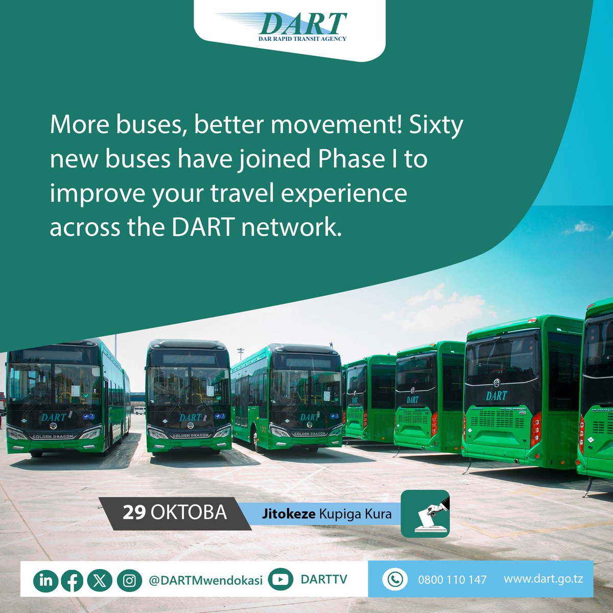 #DARTMwendokasi #MwendokasiApp #Tanzania #TowardsSmartCities #TwendePamoja #kurayakohakiyakojitokezekupigakura #oktoba2025 #tumehuruyataifayauchaguzi #uchaguzi2025 #UchaguziMkuu #uchaguzi