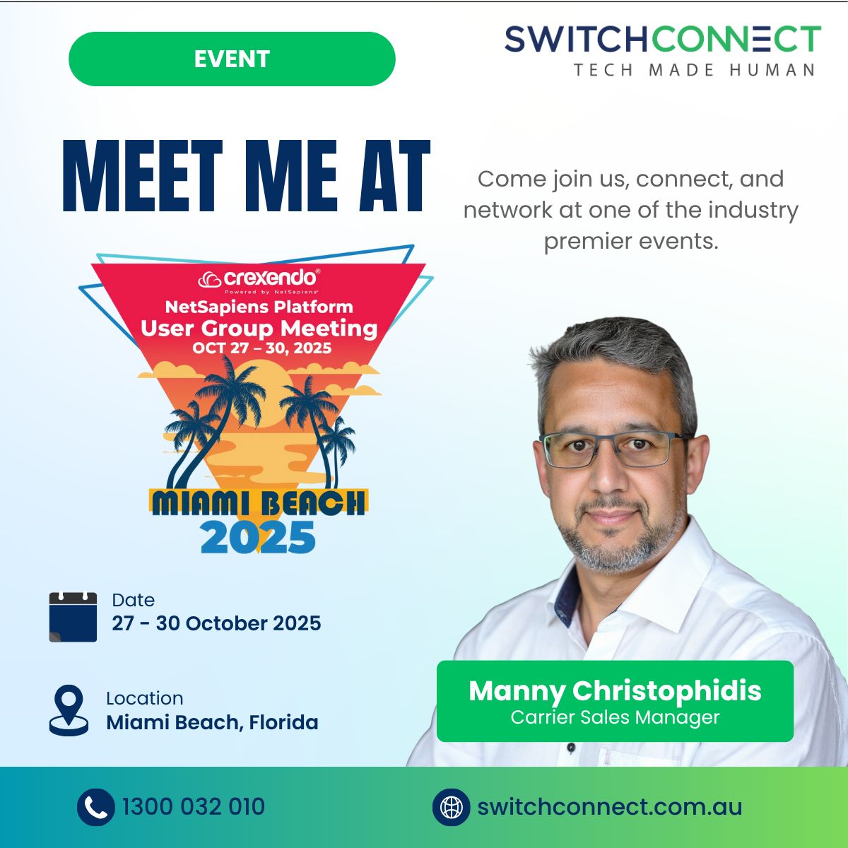 Exciting news! We will be at the Netsapien UGM this week. We invite you to come and have a chat with us. We look forward to connecting and discussing all things Netsapien. See you there!