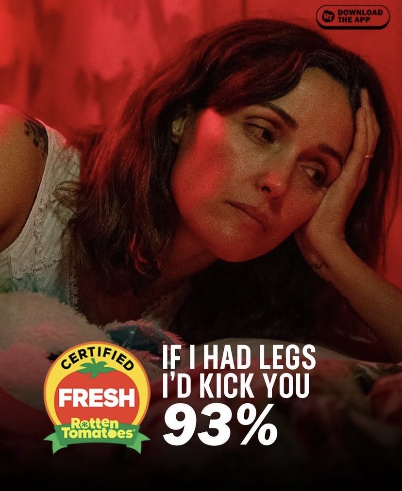 awgecentral's tweet photo. 🆕 | If I Had Legs I’d Kick You starring A$AP Rocky’s Scores Big - Certified Fresh at 93% on the Tomatometer with 117 Reviews 🍅

🎬 Directed by Mary Bronstein https://t.co/IkK2JVXMZq