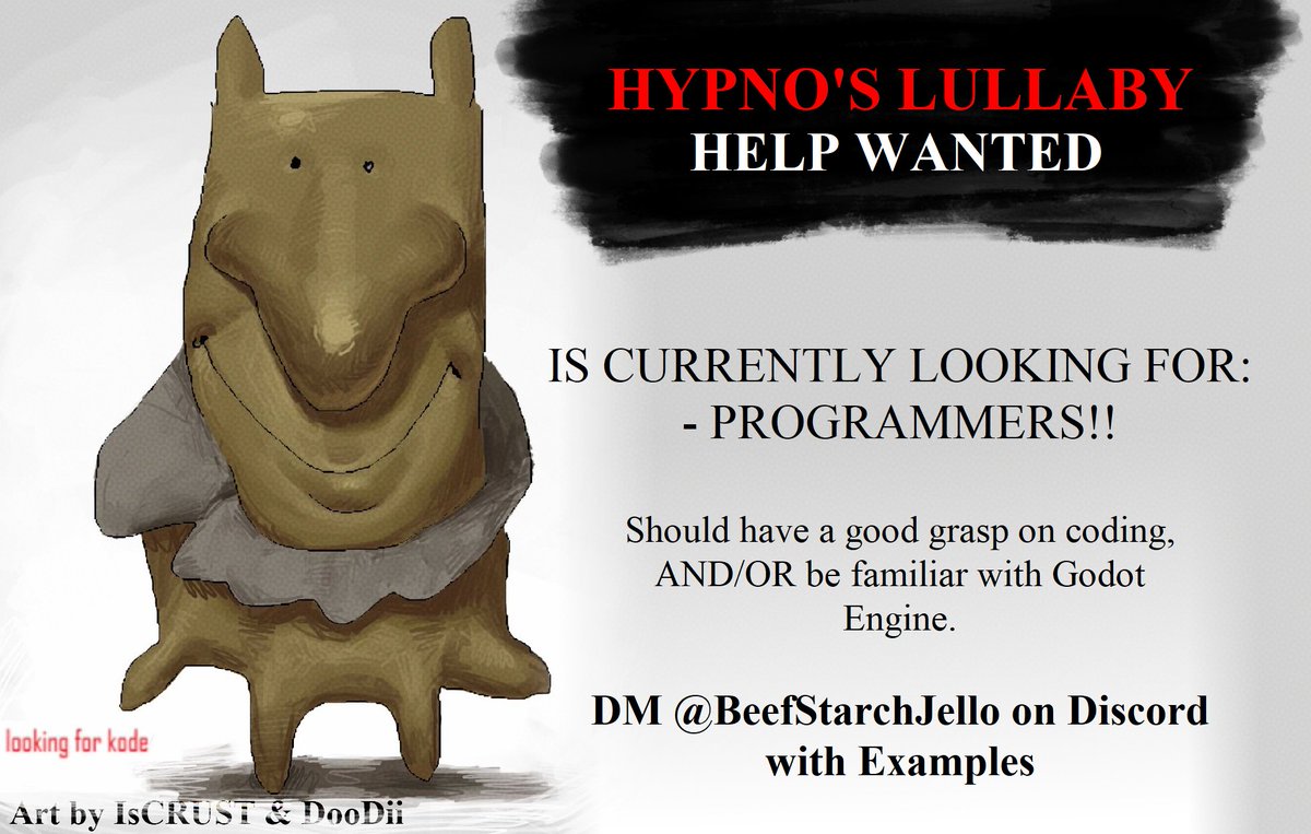 beefstarchjello's tweet image. HYPNO'S LULLABY IS CURRENTLY LOOKING FOR CODERS!!!!! DM Programming examples to me via Discord. 
Tell Friends, Family and Neighbors!
#hypnoslullaby #fnf #helpwanted #fridaynightfunkin #cabinetofnovelties