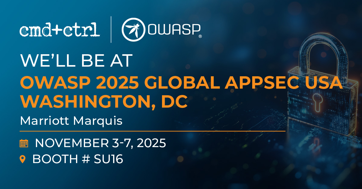 CMD+CTRL is heading to OWASP Global AppSec in DC! 🎉

Stop by Booth #SU16 to see how our hands-on training helps devs and security teams build secure software before vulnerabilities reach production.

Details from <a href="/owasp/">OWASP® Foundation</a>: owasp.glueup.com/event/owasp-20…

#OWASP #AppSec #SoftwareSecurity