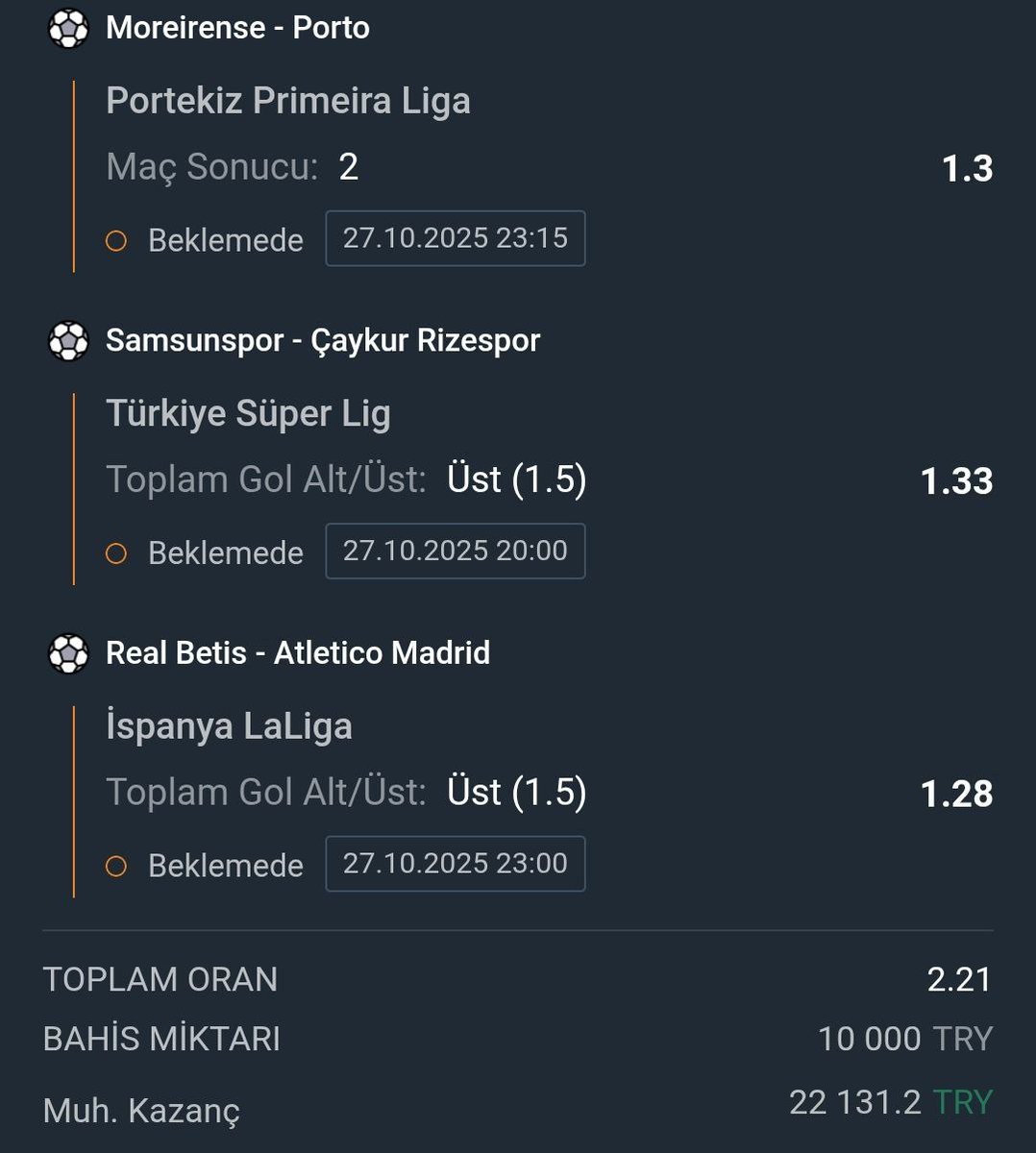 Günün Banko kuponu hazır!✅

Parasını x2 yapmak isteyen yüklü girsin. Bu kuponu size hakemler bile vermez 😂💰

Kupon sonuçlanınca gönderiye beğeni, RT ve yorum atan 3 kişiye 2000₺ ödül. 🔥