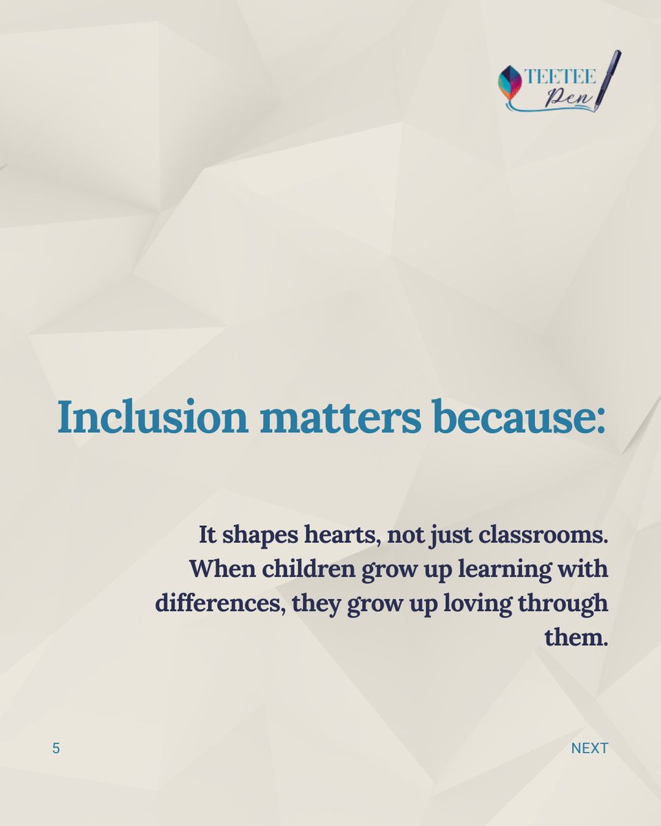 TeeteePen69's tweet photo. Inclusion is more than sitting together. It’s belonging. True inclusion doesn’t stop at physical presence.
Let’s make inclusion a culture, not a checkbox.
#TeeteePen #InclusionMatters #SpecialNeedsAwareness #Belonging #InclusiveEducation #AdvocacyInAction https://t.co/ii4rTXLoX6